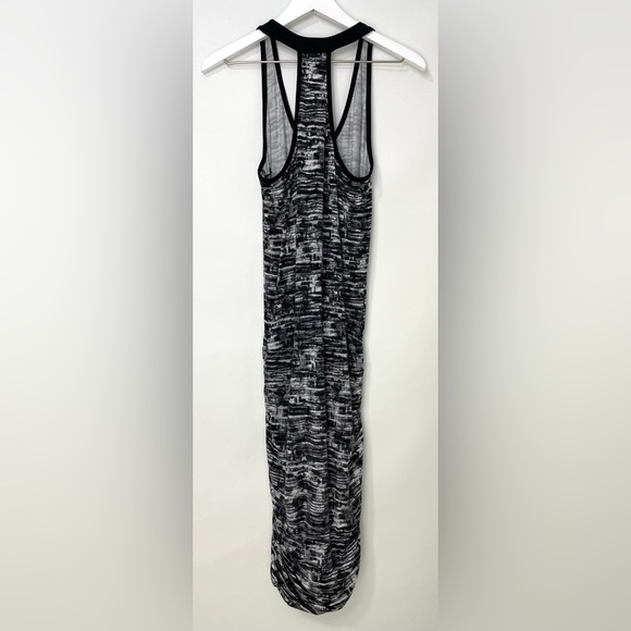 Athleta Soft Racerback Ruched Dress Black & Gray Space Dye Size Medium - Picture 8 of 8